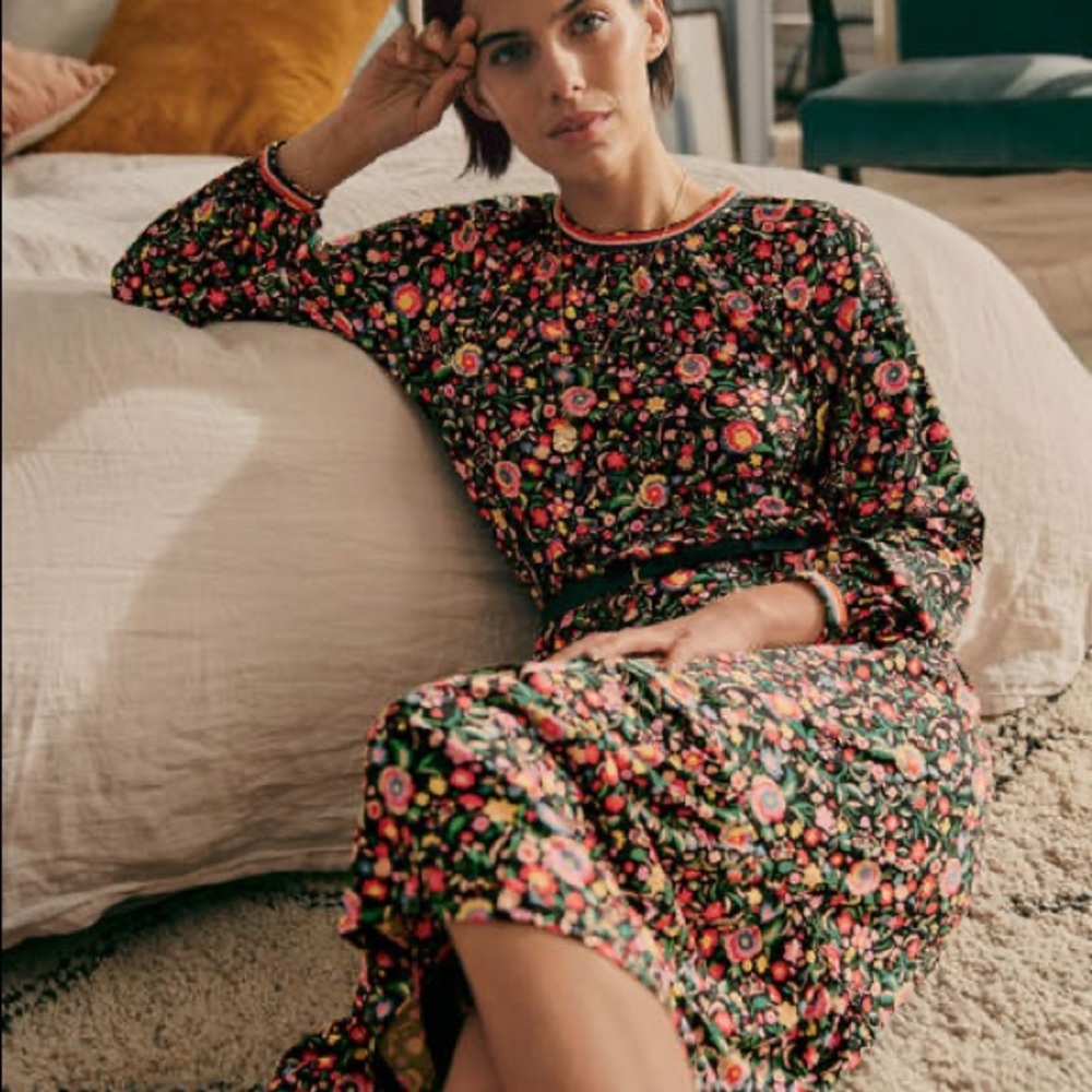 Boden Floral Embroidered Dress